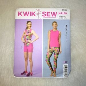 KWIK SEW K4163 Sz XS-XL Misses tops shorts or leggings by Kerstin Martensson